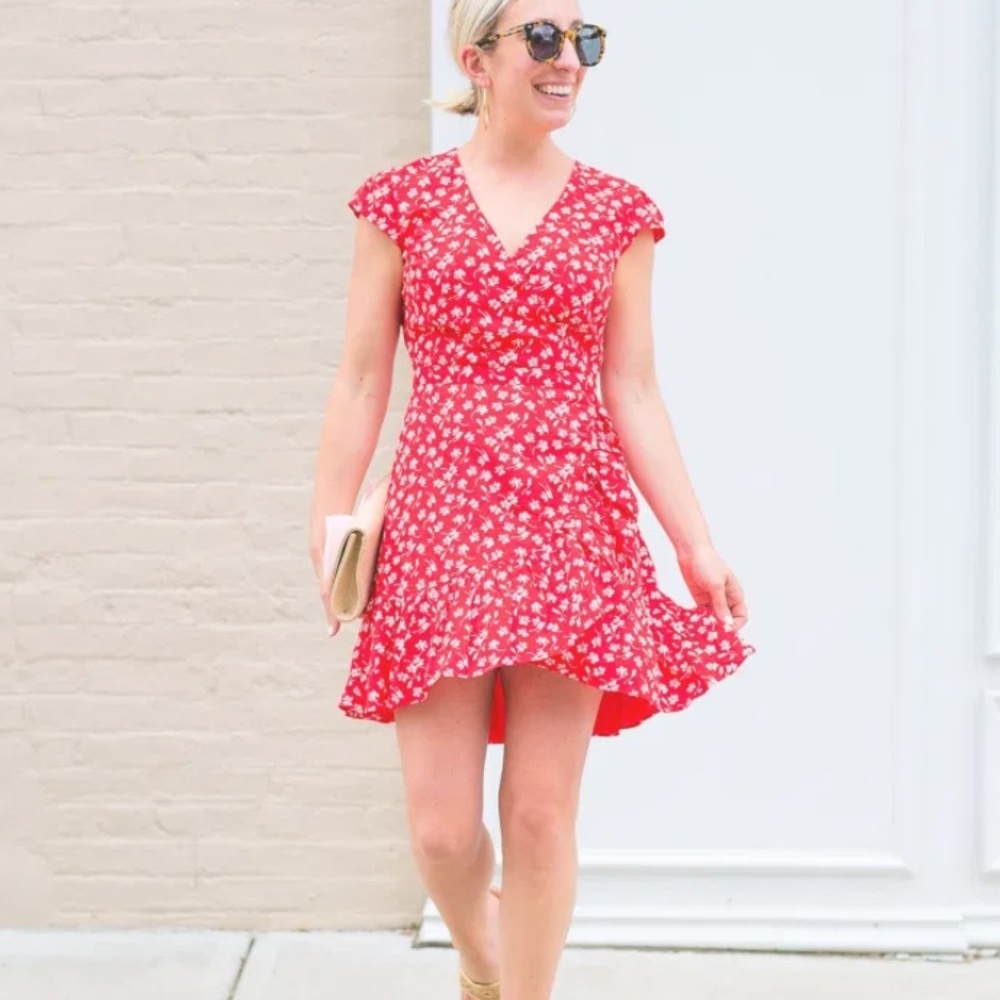 J. Crew Mercantile Surplice Faux Wrap Mini Dress
